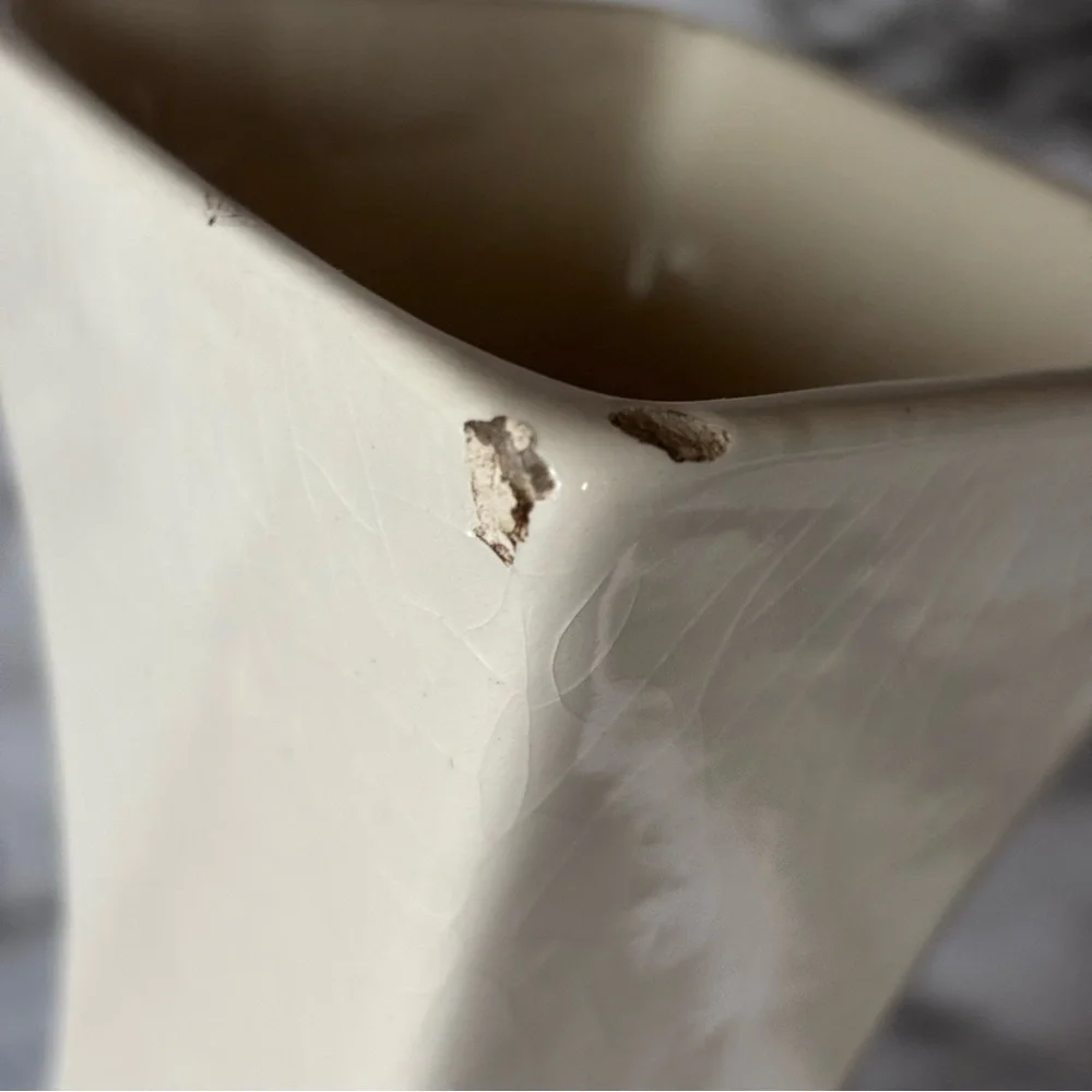 Vintage Treasure Craft Butterfly Floral Crackle Glaze Ceramic Bud Vase Cottage